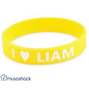 Yellow I Love Liam Payne 1 Direction Silicone Wristband, One Direction 