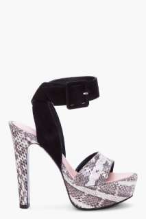 Barbara Bui Black Suede And Python Heels for women  