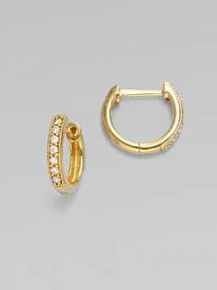 Jude Frances   Diamond & 18K Yellow Gold Hoop Earrings/ ½