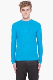 Raf Simons Blue Ribbed Sweater for men  