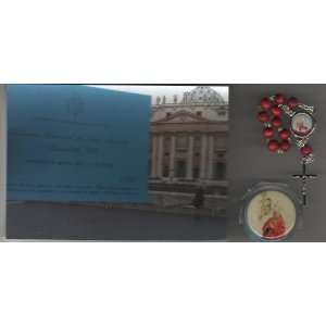 Pope Benedict XVI and John Paul II Rose Scented Rosary Blessed by Pope 