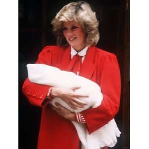 Prince Harry Being Held by His Mother Princess Diana Soon After His 
