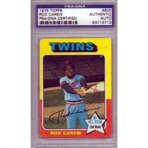 Rod Carew Autographed 1975 Topps Card PSA/DNA Slabbed #83113713 