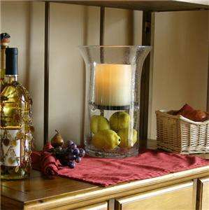   Fillable Glass Hurricane with Flameless Candle & Dual Timer NEW  