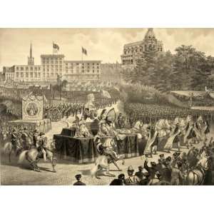  St. Patricks Day in Union Square, New York   Lithograph by Thomas 