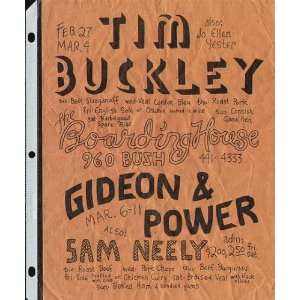  Tim Buckley Boarding House Concert Poster Handbill 1972 