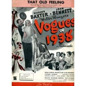   Sheet Music from Vogues of 1938 with Joan Bennett, Warner Baxter