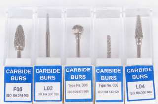 10 Tungsten Carbide Bur Cutters HP Shank Dental Lab Marathon Grinding 
