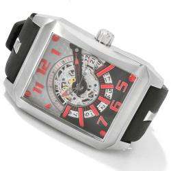   Madman Skelly White/Black Dial Red Numerals Rubber Mens Watch  