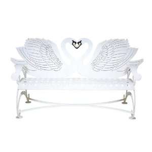    Cricket Forge Faux White Loving Swan Bench