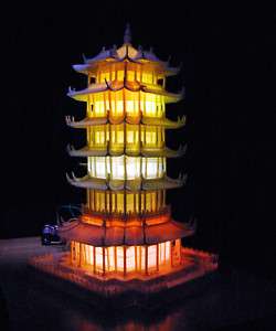 Stupa Pagoda Model Chinese old tower house building LED  