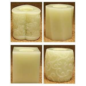   Shaped Champagne Flameless Candle   Set of 4