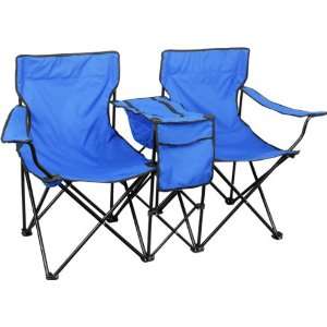  Double Folding Camping Chair & Ice Chest Sports 
