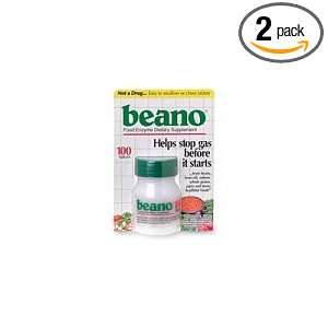 Beano Food Enzyme Dietary Supplement Tablets, 100 Count Bottles, (Pack 