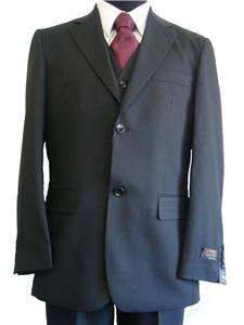 Men BLACK Suit 2BTN 3PCS Jacket VEST Pants 48 R 48R  
