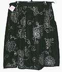NWT $550 Valentino RED Black Bead Sequin Silk Mini Skirt Size 48 14 