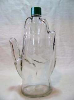 Vintage Hand Shaped Glass Bottle ~ Mennen Skin Bracer  