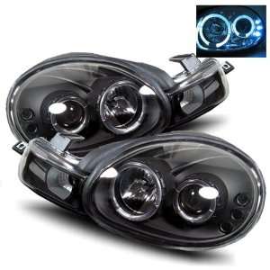 00 02 Dodge Neon Black LED Halo Projector Headlights 