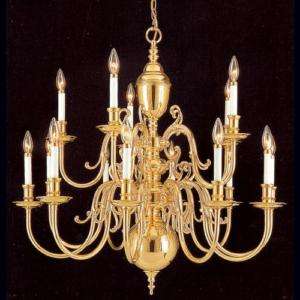 WILLIAMSBURG COLONIAL SOLID BRASS 15 ARM LIGHT FIXTURE  