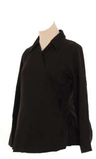 Lilo Maternity Long Sleeved Wrap Shirt Black  