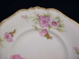 Antique Vintage Limoges Two Handle Floral Plate Tray 10  