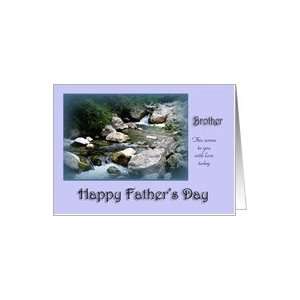  Happy Fathers Day for Brother   Rocks and cascade Card 