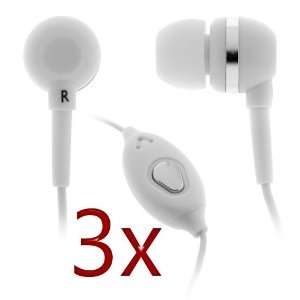 White 3.5mm Stereo Headset Handsfree Soft Gel Earbud with Microphone 