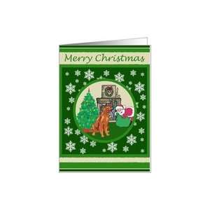  Santa & Irish Setter Merry Christmas Card Card: Health 