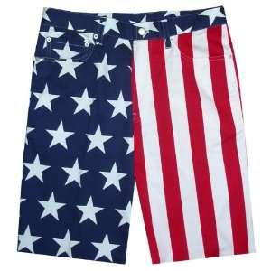 Loudmouth Golf Mens Shorts: Stars & Stripes   Size 40