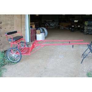  RED Horse size Easy Entry horse drawn cart heavy duty 
