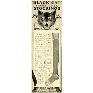 1899 Ad Chicago Rockford Hosiery Black Cat Childrens Stockings Kitten 