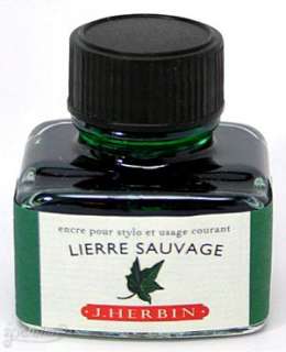 Herbin 30 ml Bottle Fountain Pen Ink, Lierre Sauvage, Green  