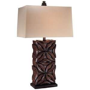    Ambience Cherry Carved Faux Wood Table Lamp: Home Improvement