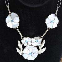   Zuni Anselm Wallace Sterling Turquoise MOP Bridal Necklace Set  