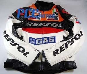 MOTORCYCLE RACING LEATHER JACKET REPSOL CBR600 900 929 RC51 HRC  