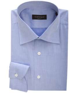 Canali blue chambray cotton dress shirt  