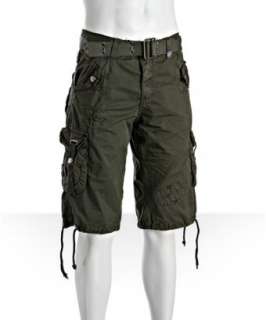 RAY Jeans olive cotton belted cargo shorts  