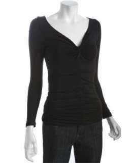 Casual Couture by Green Envelope black stretch jersey twist front 