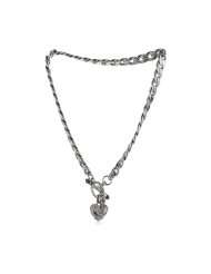 Juicy Couture Silver Pave Heart Starter Necklace