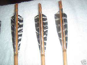   PRIMITIVE WOOD ARROWS WITH NATURAL TURKEY FEATHERS (UNCUT)  