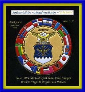 AIRFORCE IRAQI MILITARY CHALLENGE COIN GOLD SERIES®  