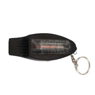 in 1 Mini Pocket Thermometer Compass Whistle Magnifier Black  
