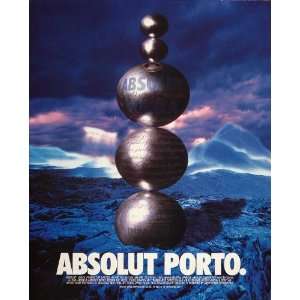  1995 Ad Absolut Porto Vodka Bowling Balls James Porto 