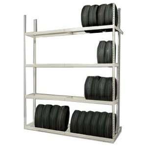   Double Row, Tire Storage Shelving   Parchment 3 Levels Starter Unit