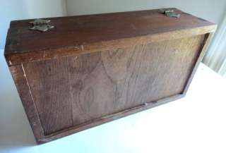 antique SHAKER WOOD BOX velvet lined BRASS HINGED★  