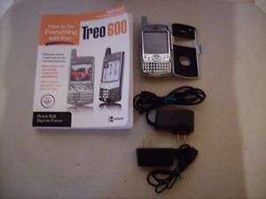 Verizon Palm One Treo 600 Silver PDA Cell Phone w/Armour Case/Book Etc 