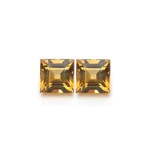   of AAA 7 mm Princess Matching Loose Citrine ( 2 pcs set ) Gemstones