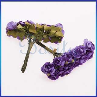 144 Mulberry Paper Rose Flower Bouquet Artificial Craft Wedding Decor 
