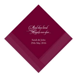   Personalized Happily Ever After Beverage / Luncheon Paper Napkins