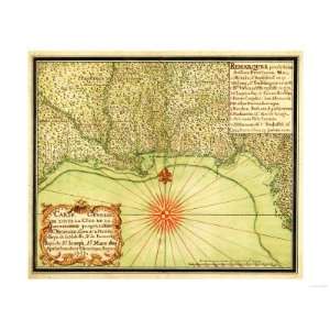 Gulf Coast of the United States   Panoramic Map Premium Poster Print 